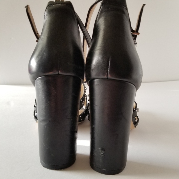 Sam Edelman Sandals Womens Size 6.5 Black Studded Yasha Block Heel - Picture 4 of 9